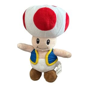 Nintendo Super Mario Toad Plush 2020 Red Hat Stuffed Animal‎ Toy Small 11 Inches